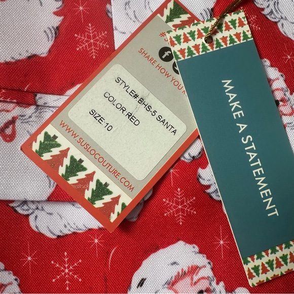 Kids Christmas Suit Classic Santa Print Suslo Couture - Picture 9 of 10